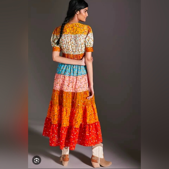 Anthropologie Tiered & True Maxi Dress Size Small - Picture 2 of 9